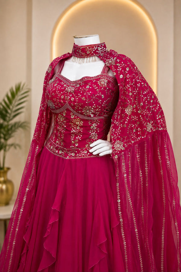 Hot Pink Designer Lehenga