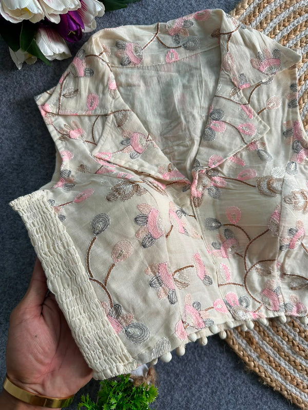 Khadi Collar StretchableBlouse