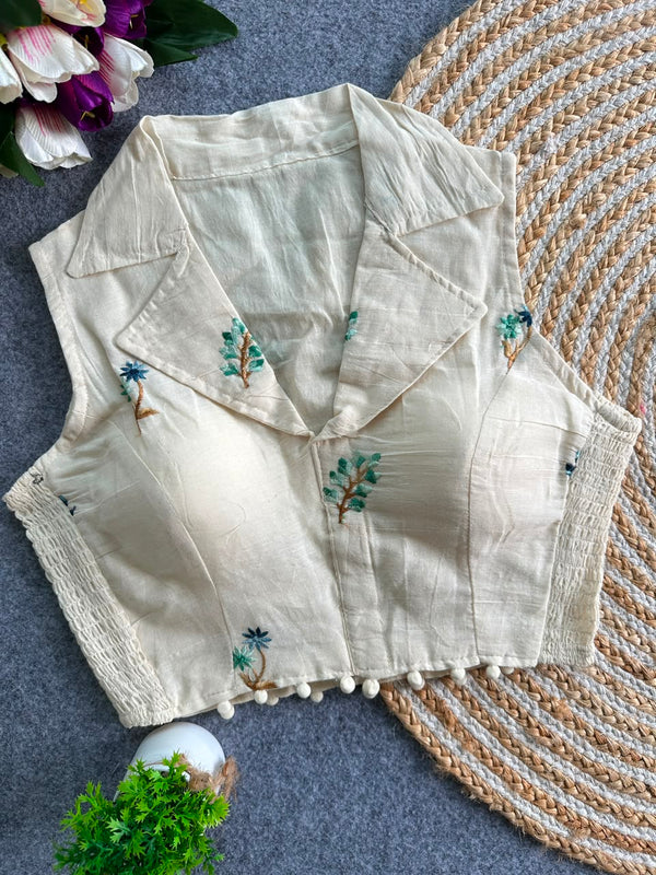 Khadi Collar StretchableBlouse
