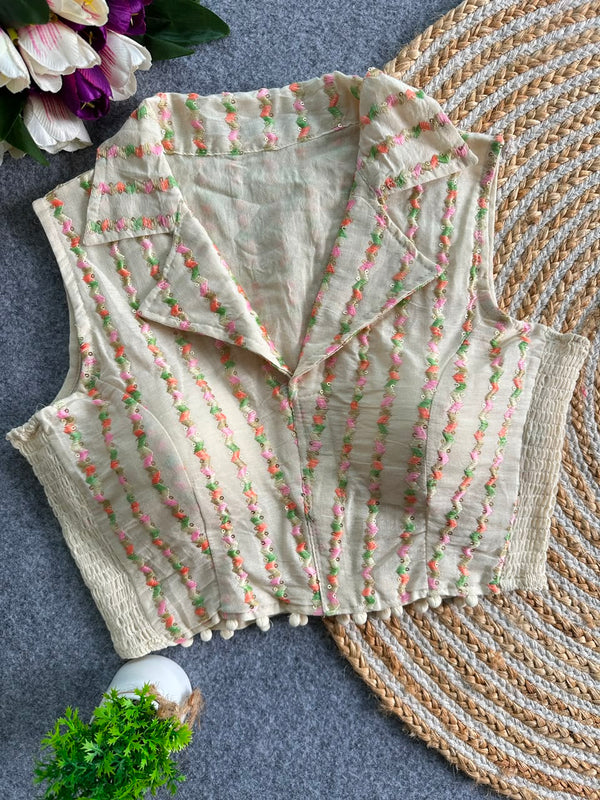 Khadi Collar StretchableBlouse