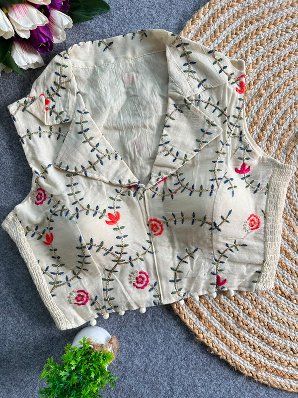 Khadi Collar StretchableBlouse