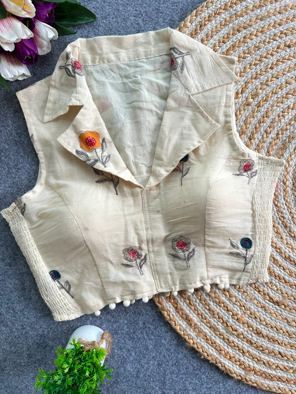 Khadi Collar StretchableBlouse