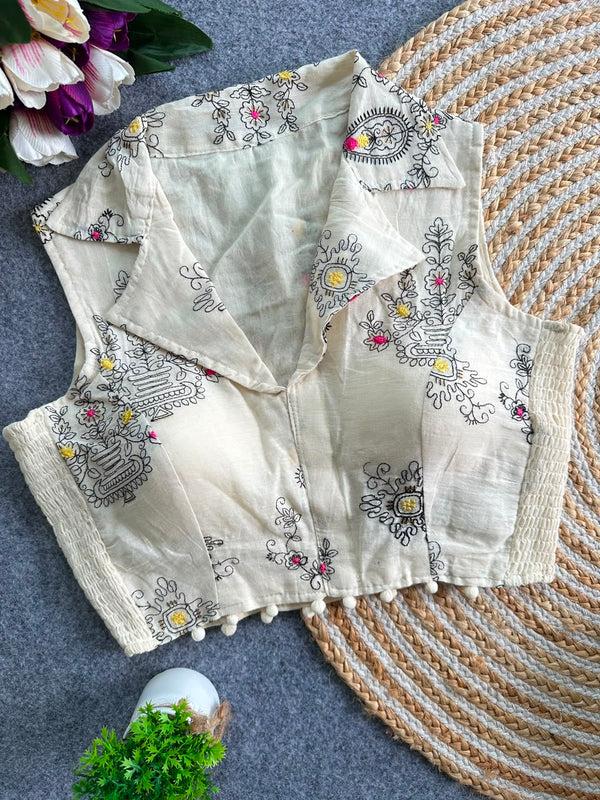 Khadi Collar StretchableBlouse