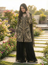 Black Party Wear Sharara Heavy Faux Georgette Top Plazzo and Dupatta Set