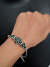 German Silver Oxidized Monalisa cut stone embedded Bracelets