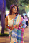 Rangeela Pure Mul-cotton Stripe Sari