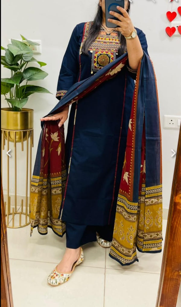 Jaipuri Cotton Casual Salwar suit Set