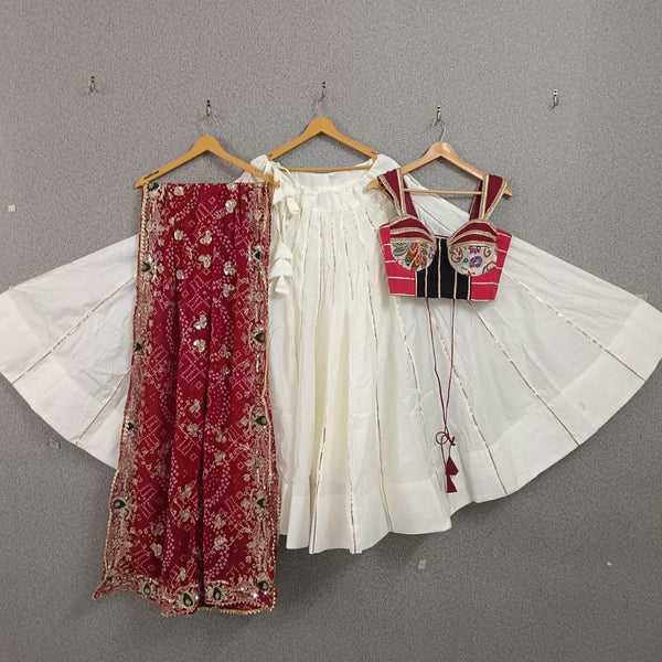 Designer Sleeveless Navratri Garba Ghaghra choli Chaniya Choli Lehenga Choli Dupatta set