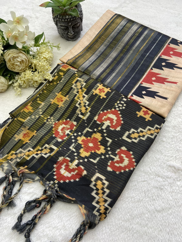 Patola print Soft semi Tussar silk sarees