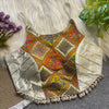 Off White Designer Strap Pure Silk Blouse with Real Kodi Border