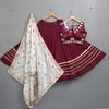 Navratri Sleeveless blouse Flairy Chaniya choli with Vintage work Dupatta