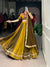 Kalidar Musturd yellow and Henna green Chaniya choli set