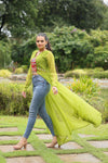 Indowestern Ethnic front open long dress