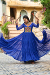 Gamthi work Long Sleeve Fliary Ethnic Gown dress