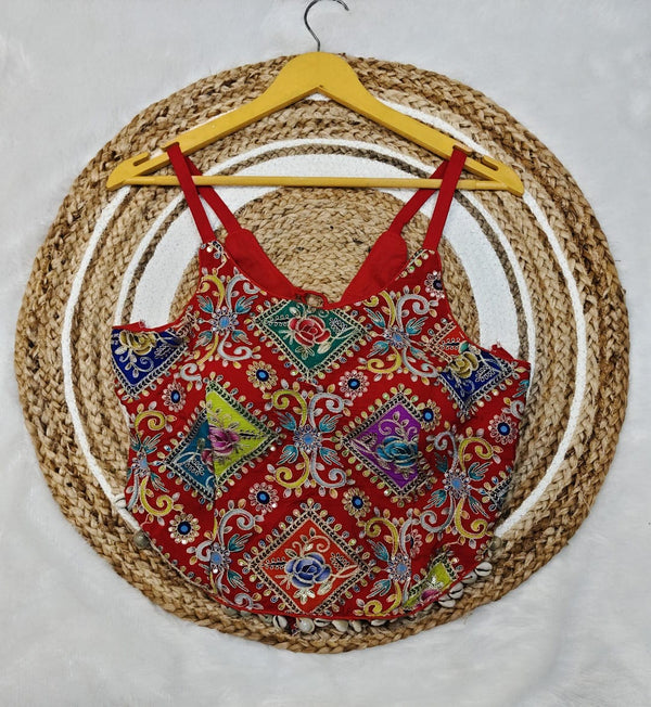Noodle Strap Blouse for Navratri