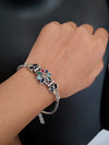 German Silver Oxidized Monalisa cut stone embedded Bracelets