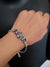 German Silver Oxidized Monalisa cut stone embedded Bracelets