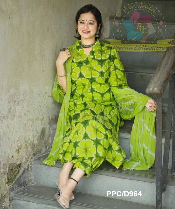 Green Afghani pant kurta salwar suit set