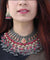 Afghani style Multi layered Choker necklace with Jhumki earrings