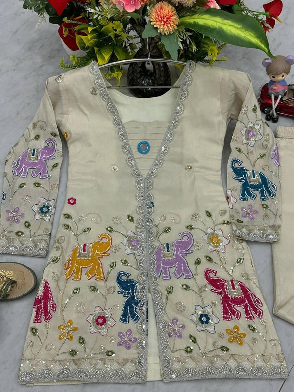 Tissue silk Open slitParty wear Coord set