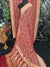 Pure Khaddi Georgotte Banarasi Nakshi Bandhej Saree in Red
