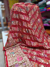 Handloom Pure Khaddi Georgotte Kadwa Zari Rai Bandhej Saree
