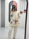 Tissue silk Open slitParty wear Coord set
