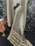 Pure Khaddi Georgotte Banarasi Nakshi Bandhej Saree in Black Ash Dual Tone