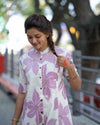 High neck Floral Casual kurti pant set