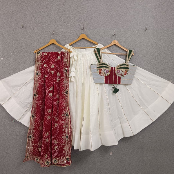 Designer Sleeveless Navratri Garba Ghaghra choli Chaniya Choli Lehenga Choli Dupatta set