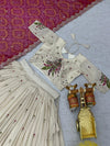 Cream off white Soft Tissue silk Lehenga Choli set