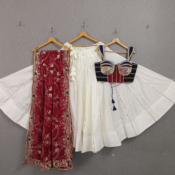 Designer Sleeveless Navratri Garba Ghaghra choli Chaniya Choli Lehenga Choli Dupatta set