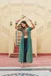 Indowestern Ethnic front open long dress