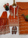 Orange PartywearSalwar Suit