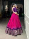 Gulmohar Hot pink and Purple Lehenga choli