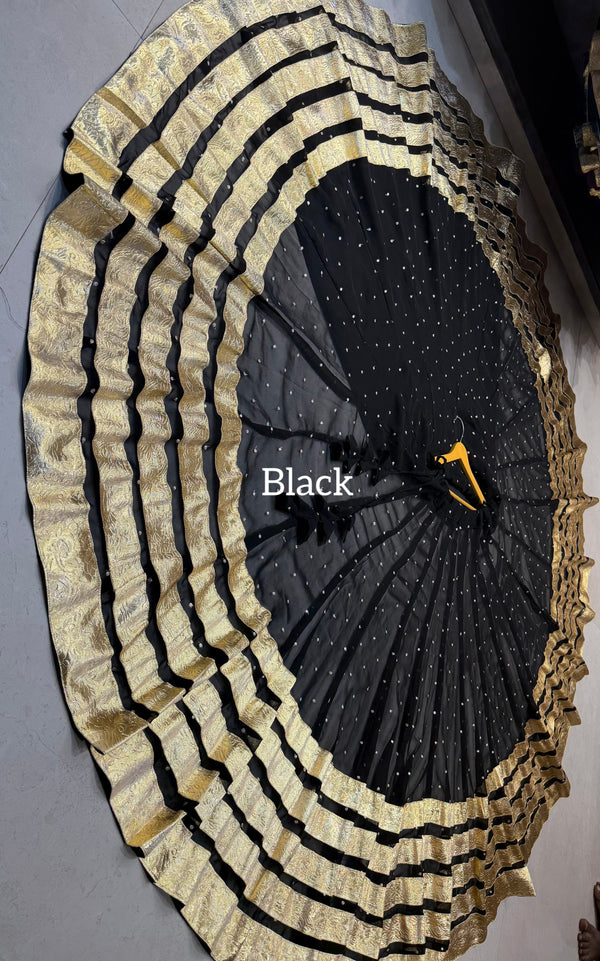 Flairy Gota border Zari Butti Georgotte Chaniya Lehenga Skirt