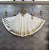White Flairy Gota lappa border Chaniya Lehenga Skirt