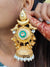 Kashmiri Style Golden tone stone embedded Jhumka Earrings