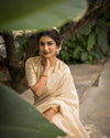 Jashn Royal look Striped Organza Tissue silk saree with Designer Brocade Blouse