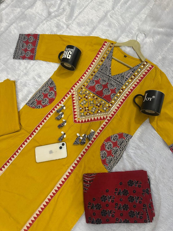 Jaipuri Cotton Patchwork Salwar suit set