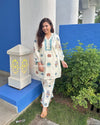 White Boho printed Coord set
