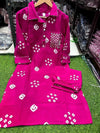 Hot Pink Rani pink Bandhni printed coord set