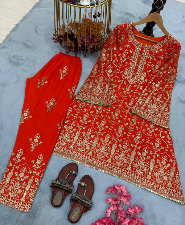 Sparkling Sequin Designer Indo WesternCooed set
