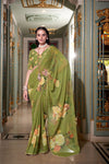 Dreamy Georgotte Floral Saree