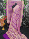 Pure Khaddi Georgotte Banarasi Nakshi Bandhej Saree in Magenta Purple