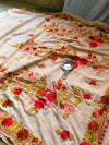 Designer Pure Kashmiri Crepe Silk Aari work Saree