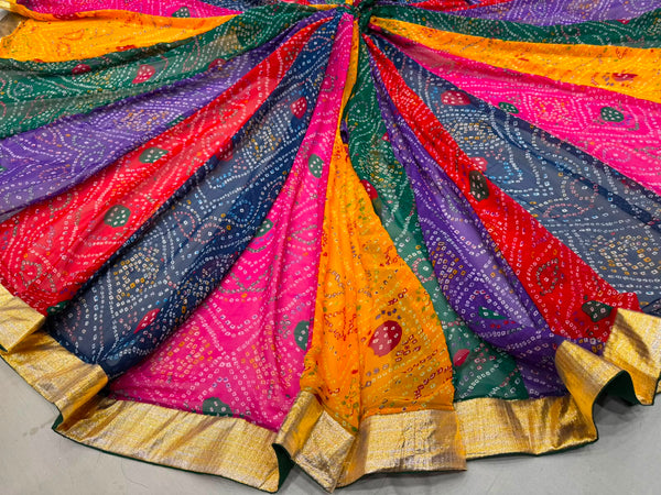 Multicor printed Georgotte Chaniya Lehenga Skirt