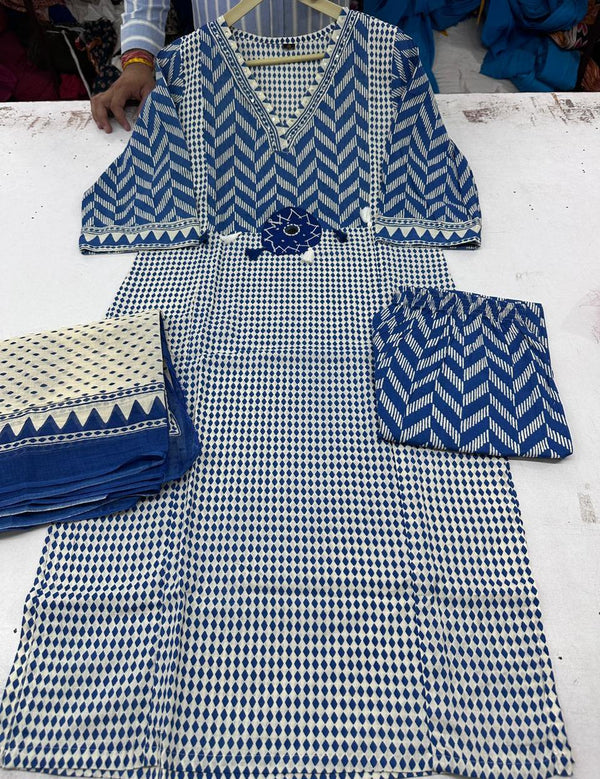 Jaipuri Cotton Patchwork Salwar suit set
