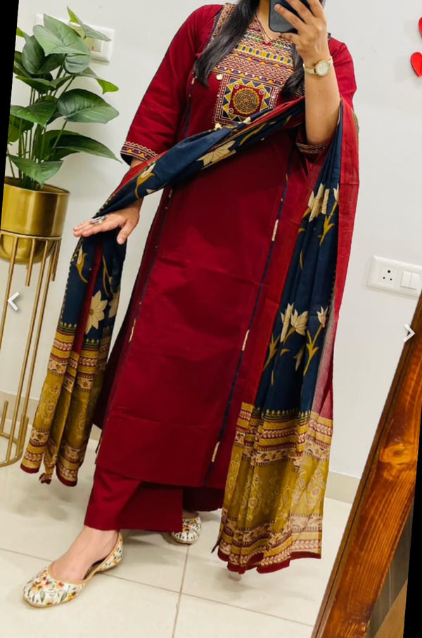 Jaipuri Cotton Casual Salwar suit Set