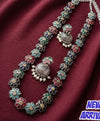 Multi Color Stone Embedded Floral Mala with Jhumka Earrings